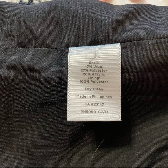 Talbots Black and Cream Houndstooth Plaid Wool Gold Button A-Line Skirt Size 12 - Picture 11 of 11